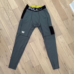WOLACO Men’s Running Tights Grey Size Medium